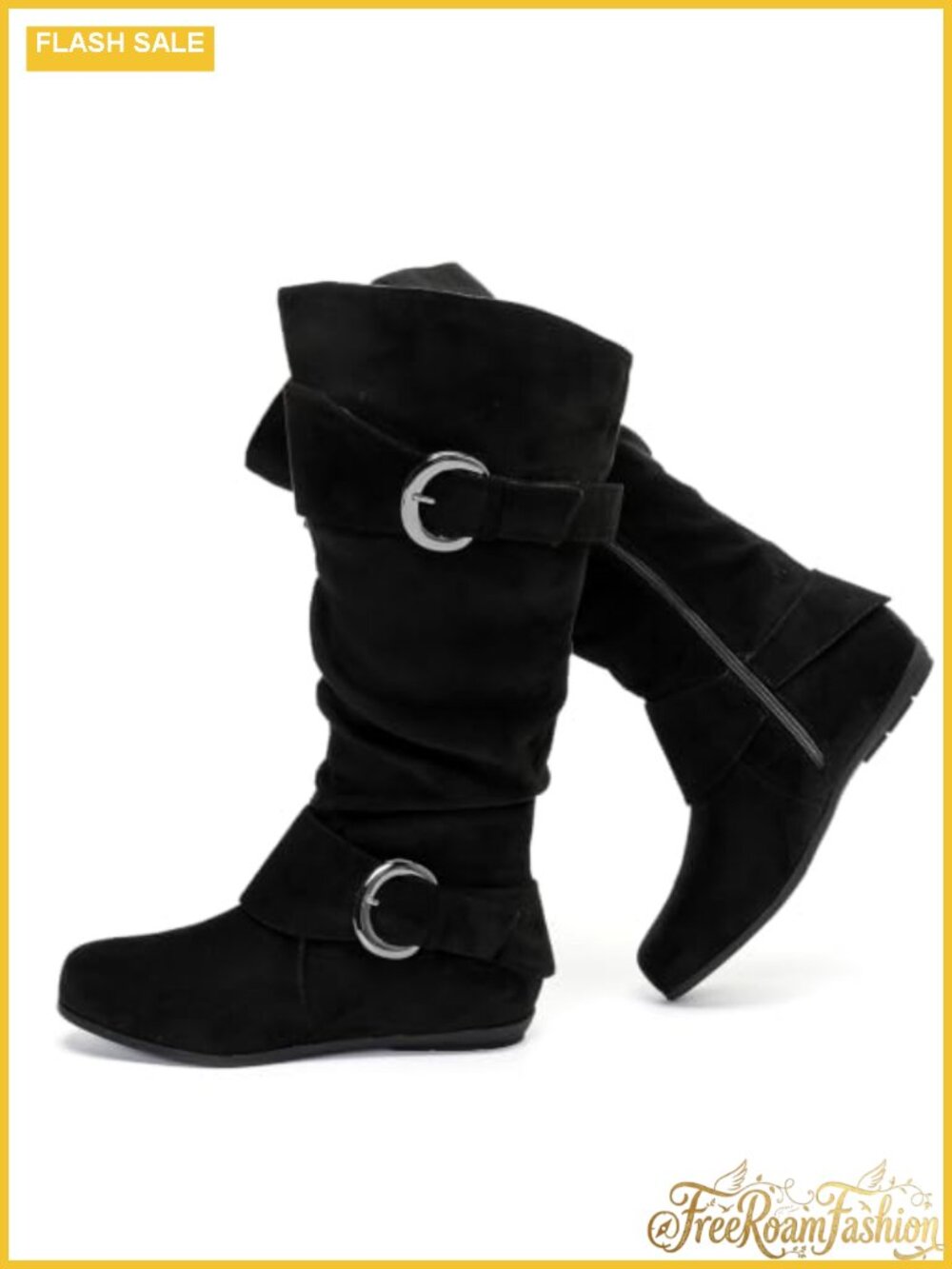 Extra Wide Calf Knee High Boots Low Heel Memory Foam Comfort